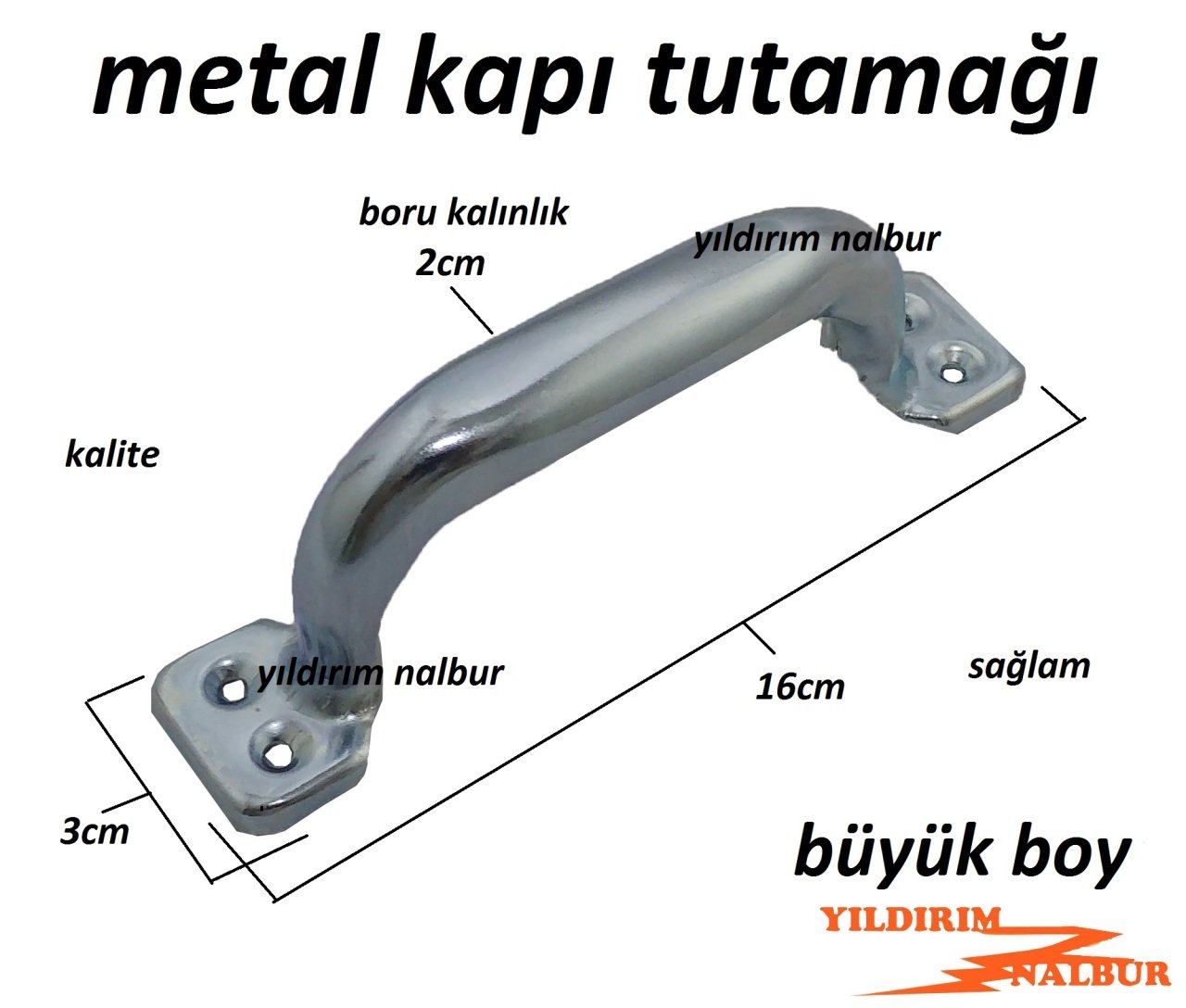 METAL D KOL KAPI TUTAMAĞI BÜYÜK BOY DEMİR KAPI KOLU ÇEKME KOLU