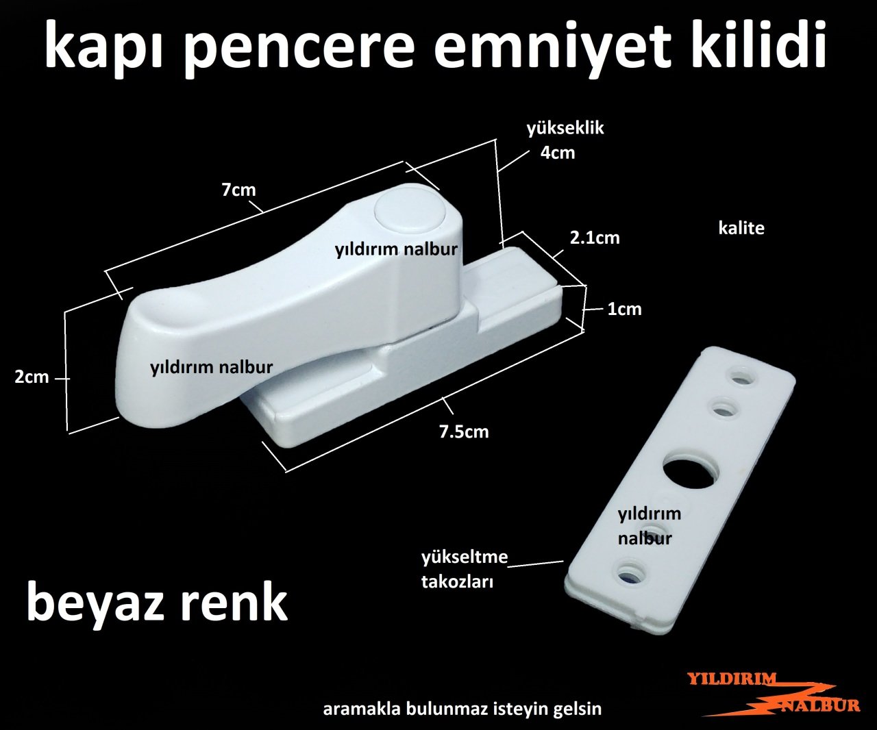 PİMAPEN EMNİYET KİLİDİ BEYAZ RENK KUVETLİ KİLİT ÇOCUK KİLİDİ SAĞLAM