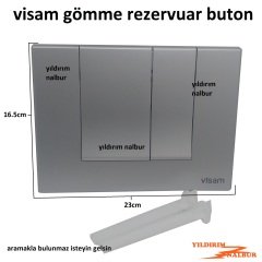 VİSAM GÖMME REZERVUAR BUTTONU BÜYÜK KARE DÜĞME MODEL GÖMME REZERVUAR DÜĞME PANEL WİSAM ÇERÇEVE