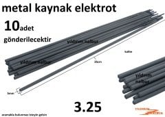 ELEKTROT 3.25 10 ADET KALIN KAYNAK ÇUBUĞU ON TANE ELEKTROT ÇUBUK