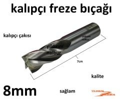 KALIPÇI FREZE 8MM KALIPÇI BIÇAK FREZE ÇAKISI SEKİZ NO