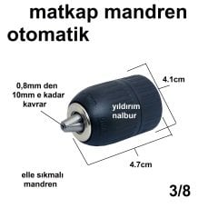 MATKAP MANDRENİ 3/8 OTOMATİK MANDIREN MATKAP KAFASI MANUEL KÜÇÜK BOY KAFA