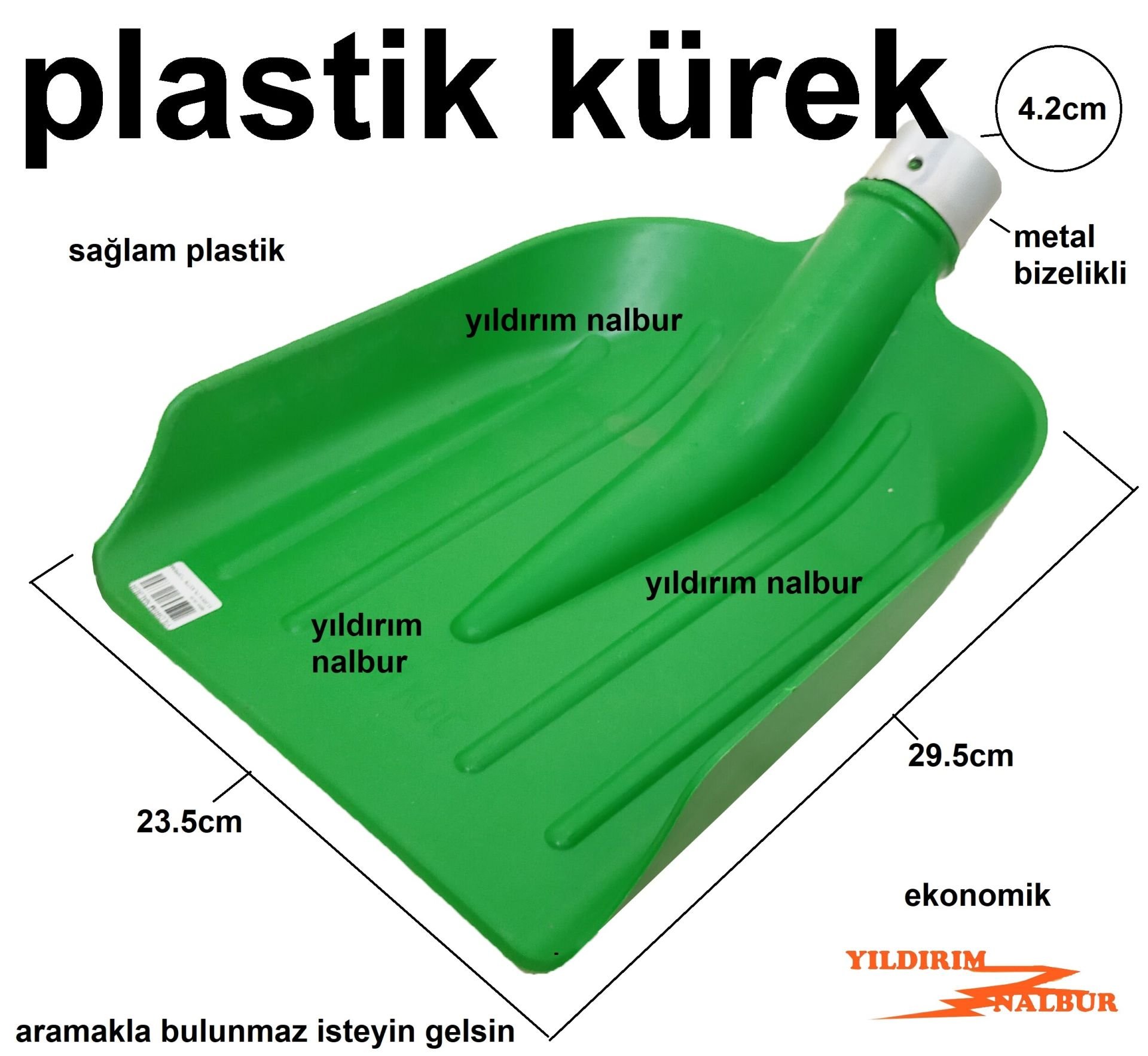 PLASTİK BAHÇE KAR KÜREĞİ SAĞLAM YANAKLI KÜREK ZAHİRE KÜREĞİ KALİTELİ