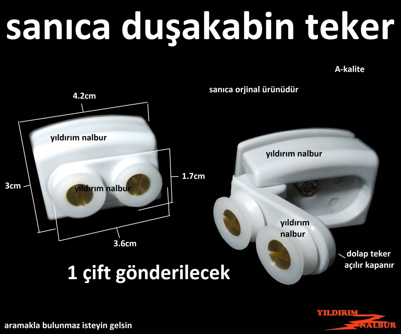 SANİCA DUŞAKABİN TEKERLEK 1ÇİFT SANICA DUŞAKABİN RULMAN TEKER SANİKA DOLAP TEKER