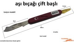 AŞI BIÇAĞI ÖZEL ÇİFT BAŞLI İSVİÇRE TİPİ AŞI ÇAKISI KESKİN SAĞLAM