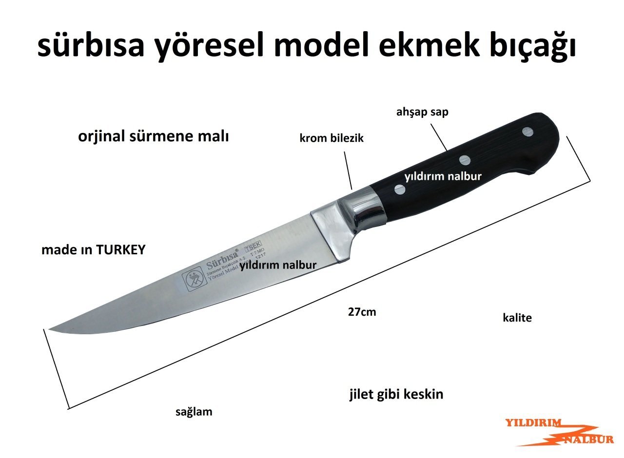 SÜRBISA SÜRMENE YÖRESEL EKMEK BIÇAĞI MODEL AHŞAP SAP