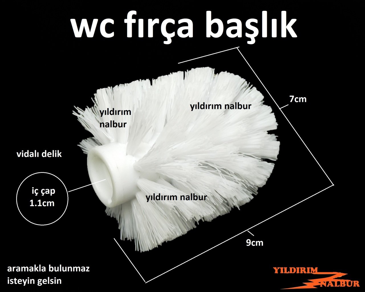 WC TUVALET FIRÇASI BAŞLIK BOL TÜYLÜ BANYO FIRÇASI KAFASI BEYAZ