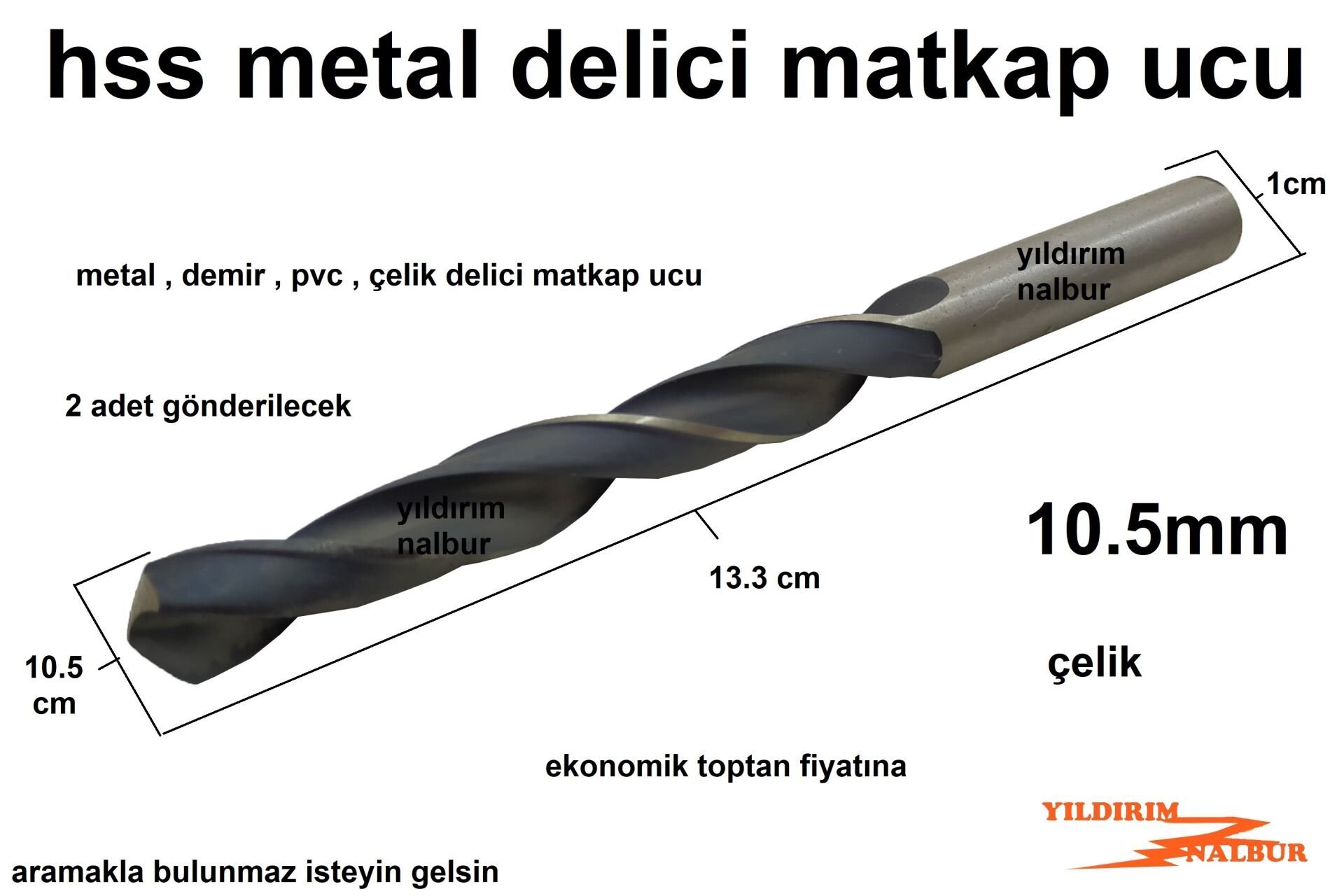 10.5 MM HSS METAL DELİCİ MATKAP UCU DEMİR PVC ÇELİK DELME UCU