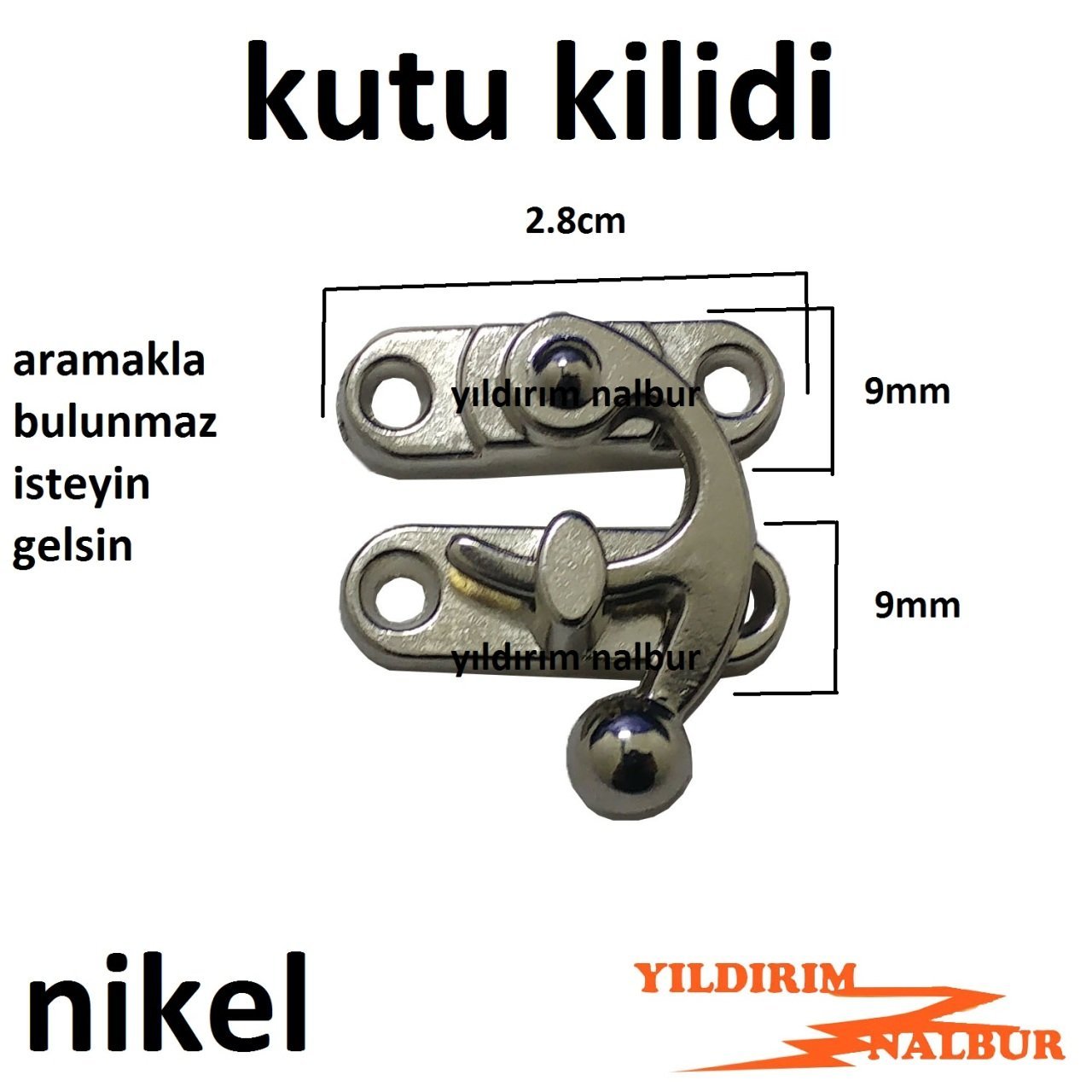 KUTU KİLİDİ NİKEL SANDIK KİLİDİ HOBİ KİLİT EMNİYET KİLİDİ KAPAK KİLİDİ KANCA