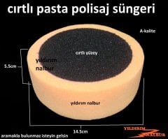 CIRTLI PASTA POLİSAJ SÜNGERİ KALIN TİP PASTA CİLA PARLATMA SÜNGERİ YAPIŞKANLI 115