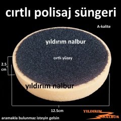 CIRTLI PASTA POLİSAJ SÜNGERİ 125X25 İNCE TİP PASTA CİLA PARLATMA SÜNGERİ YAPIŞKANLI