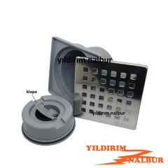 YERSİFONU 10X10X32 KROM PASLANMAZ YANDAN ÇIKIŞ KLAPALI YER SİFONU ÇEKVALFLİ 32 ÇIKIŞ