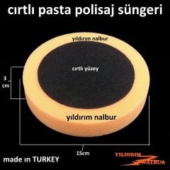 CIRTLI PASTA POLİSAJ SÜNGERİ 150X3 PASTA CİLA PARLATMA SÜNGERİ