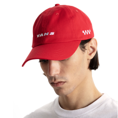 Vans Check Side Curved Bill Jockey Şapka-Hat Kırmızı