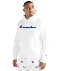 Champion Logolu Kapüşonlu Sweatshirt Beyaz