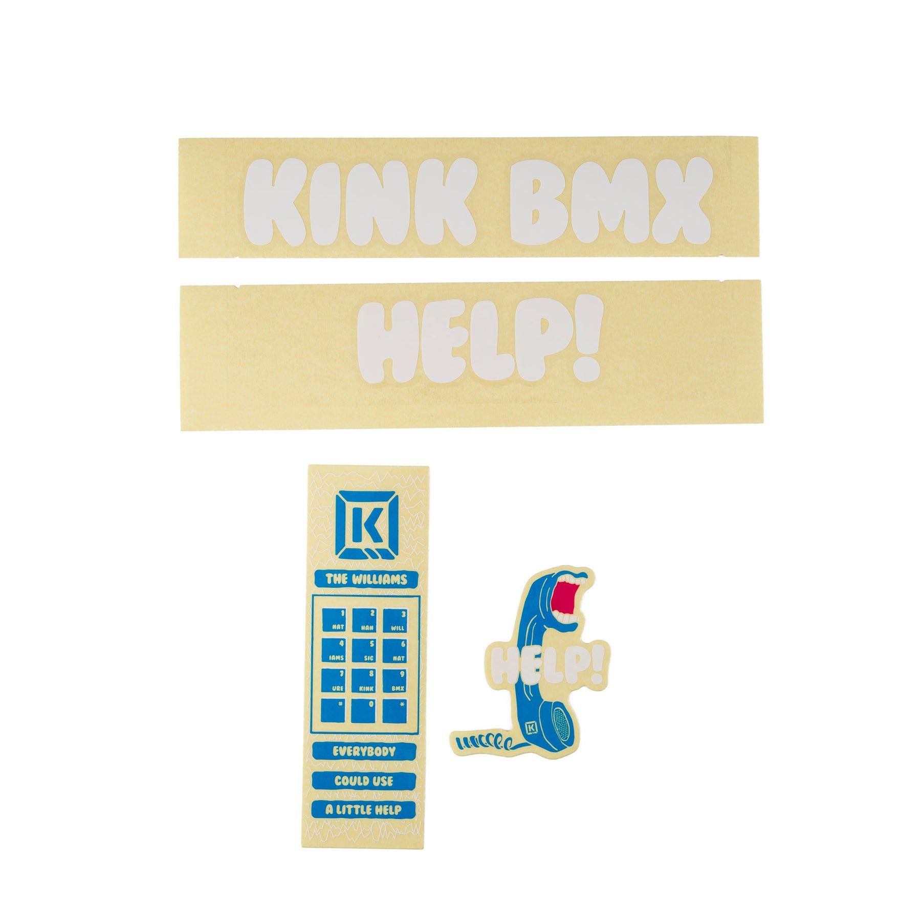 Kink Williams Decal Kits White/Blue Decals-Çıkartma