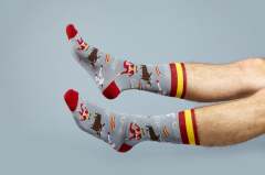 Moustard San Fermin Desenli Çorap-Socks Gri