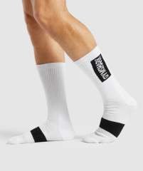 Gymshark Premium Crew Spor Çorap-Socks Beyaz Unisex