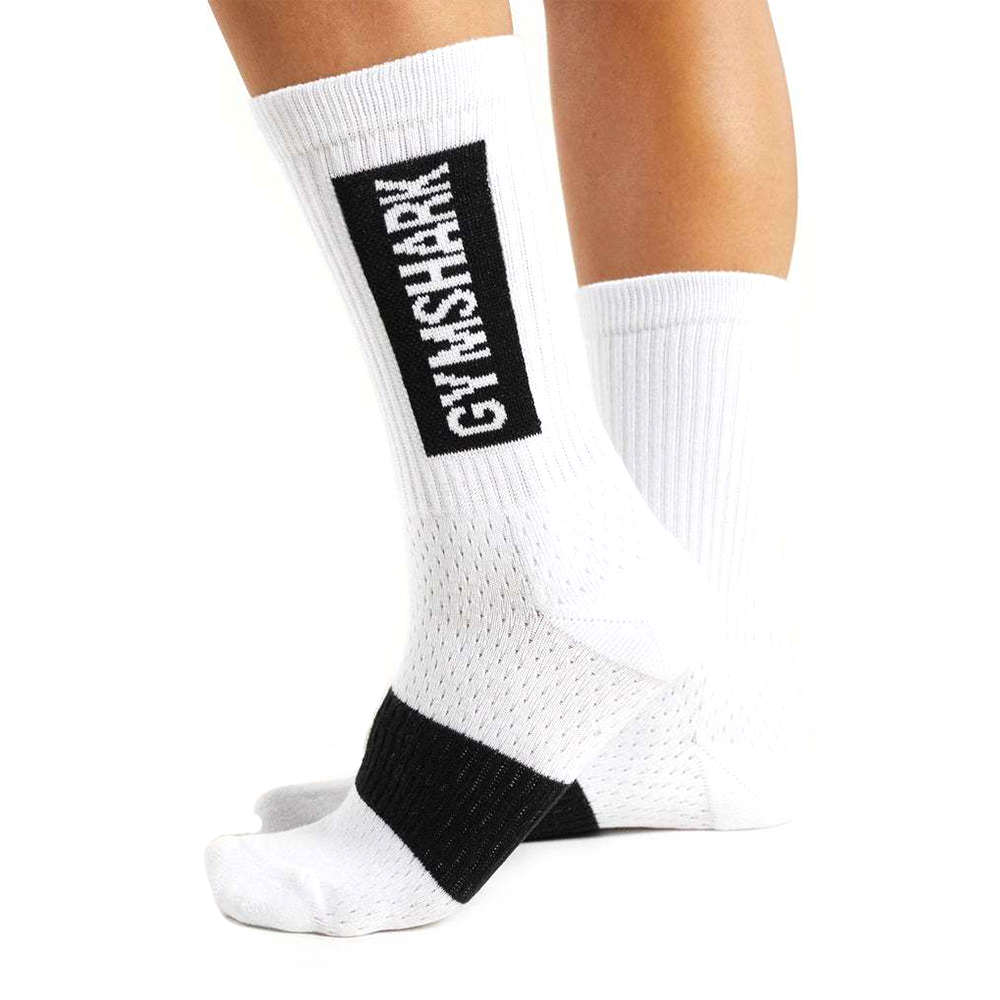 Gymshark Premium Crew Spor Çorap-Socks Beyaz Unisex