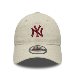 New Era New York Yankees MLB Linen Cream 9Twenty Adjustable Cap-Şapka