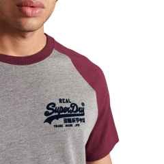 Superdry Vintage Logo Reglan T-Shirt Bordo