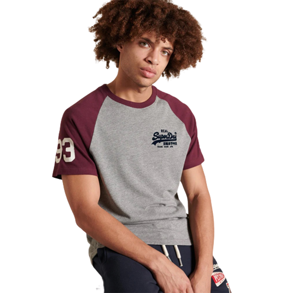 Superdry Vintage Logo Reglan T-Shirt Bordo