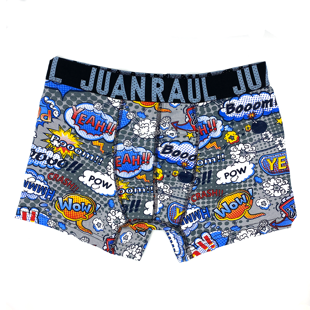 Juan Raul Erkek Boxer Gri Boom Bulut Desenli XXL