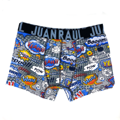 Juan Raul Erkek Boxer Gri Boom Bulut Desenli