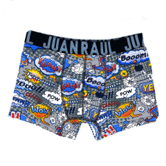 Juan Raul Erkek Boxer Gri Boom Bulut Desenli XXL