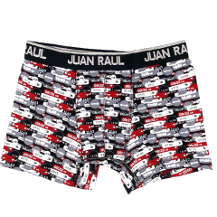 Juan Raul Erkek Boxer Siyah Saat Alarm Desenli