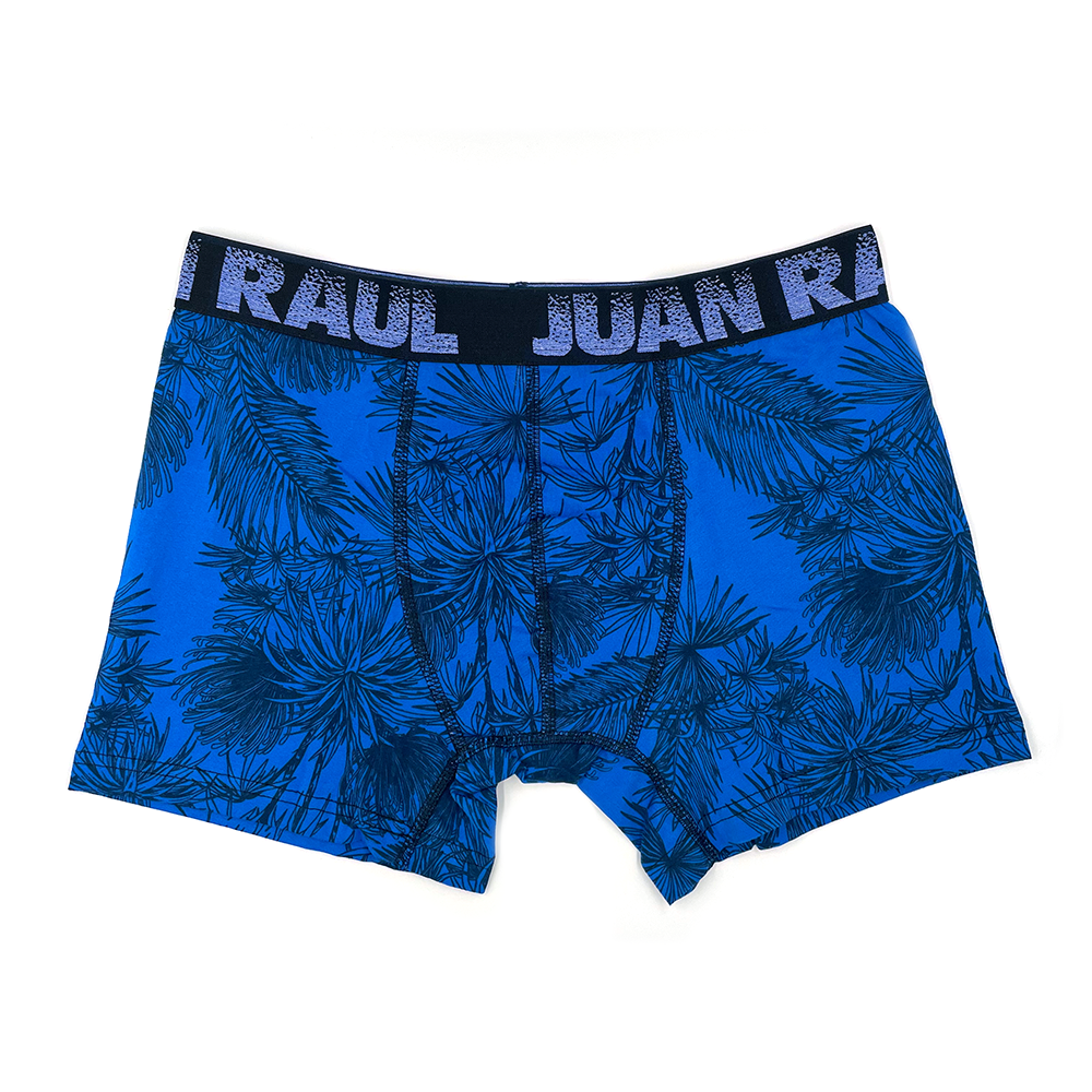 Juan Raul Erkek Boxer Siyah Yaprak Desenli