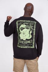 Two Bucks Ride Or Die Oversize Sweatshirt Siyah