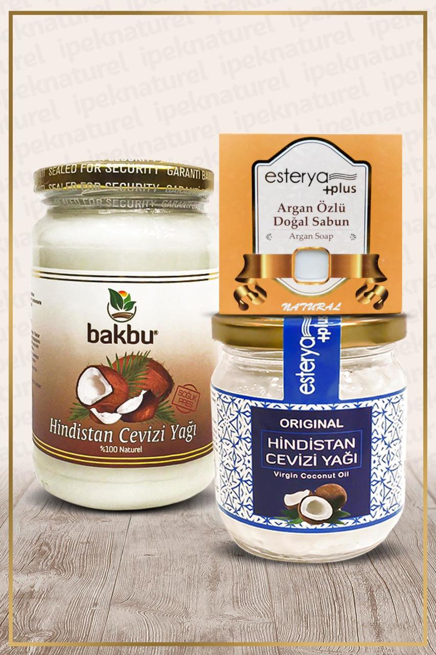 Katı Hindistan Cevizi Yağı Ve Argan Özlü Doğal Sabun Setli