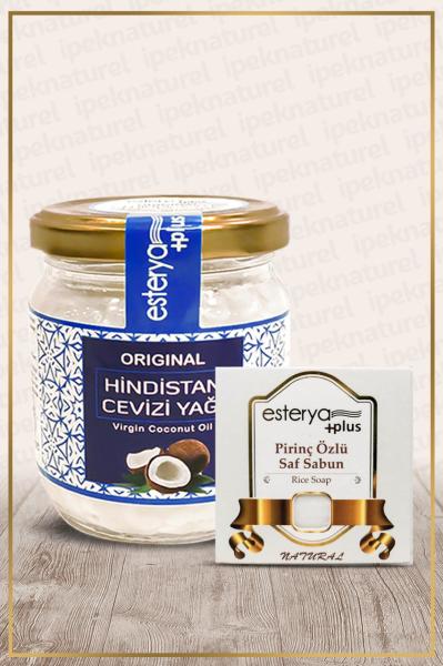 Katı Hindistan Cevizi Yağı 160 Gr Ve Pirinç Özlü Saf Sabun 125 Gr