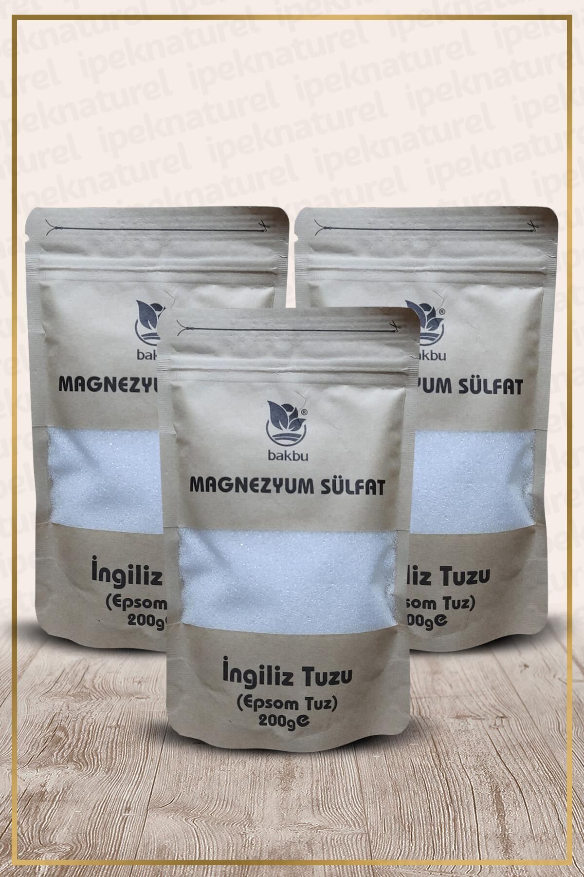 Bakbu Magnezyum Sülfat İngiliz Tuzu 3'Lü Paket 200 Gr (Epsom Tuzu)