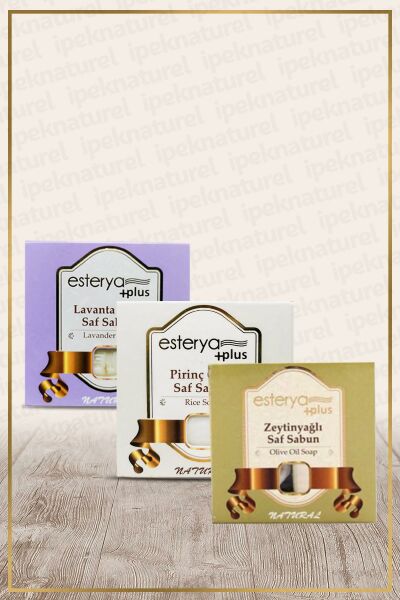 Esterya Plus Saç ve Vücut Bakımı için 3 'lü Bitkisel Sabun Seti