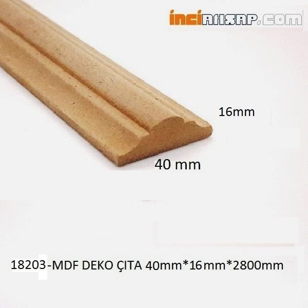 18203-DEKORATİF ÇITA MDF-40mm x 16mm x 2800mm