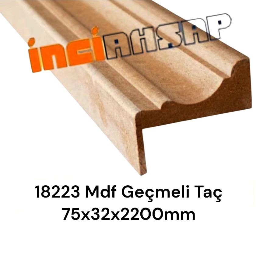 18223-DEKORATİF MDF GEÇMELİ TAÇ-75mm x 32mm x 2200mm