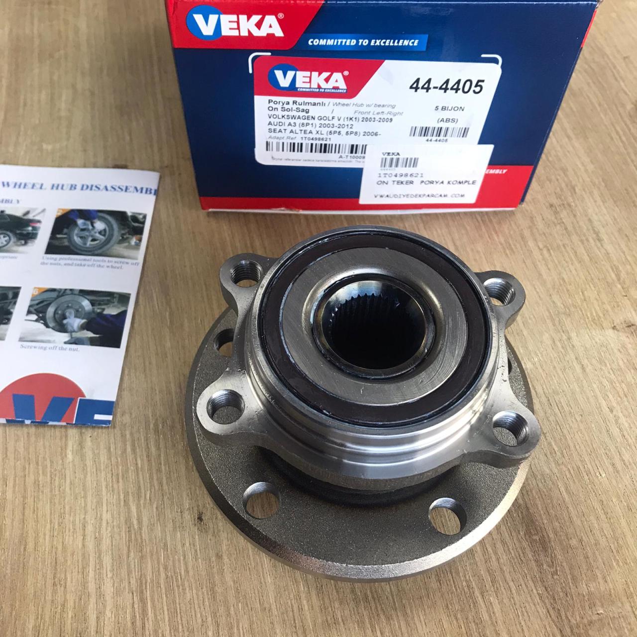 VEKA ÖN TEKER BİLYASI CAADY 04-10 GOLF5 PASSAT 06-11  4 CİVATA BAGLANTILI 1T0498621