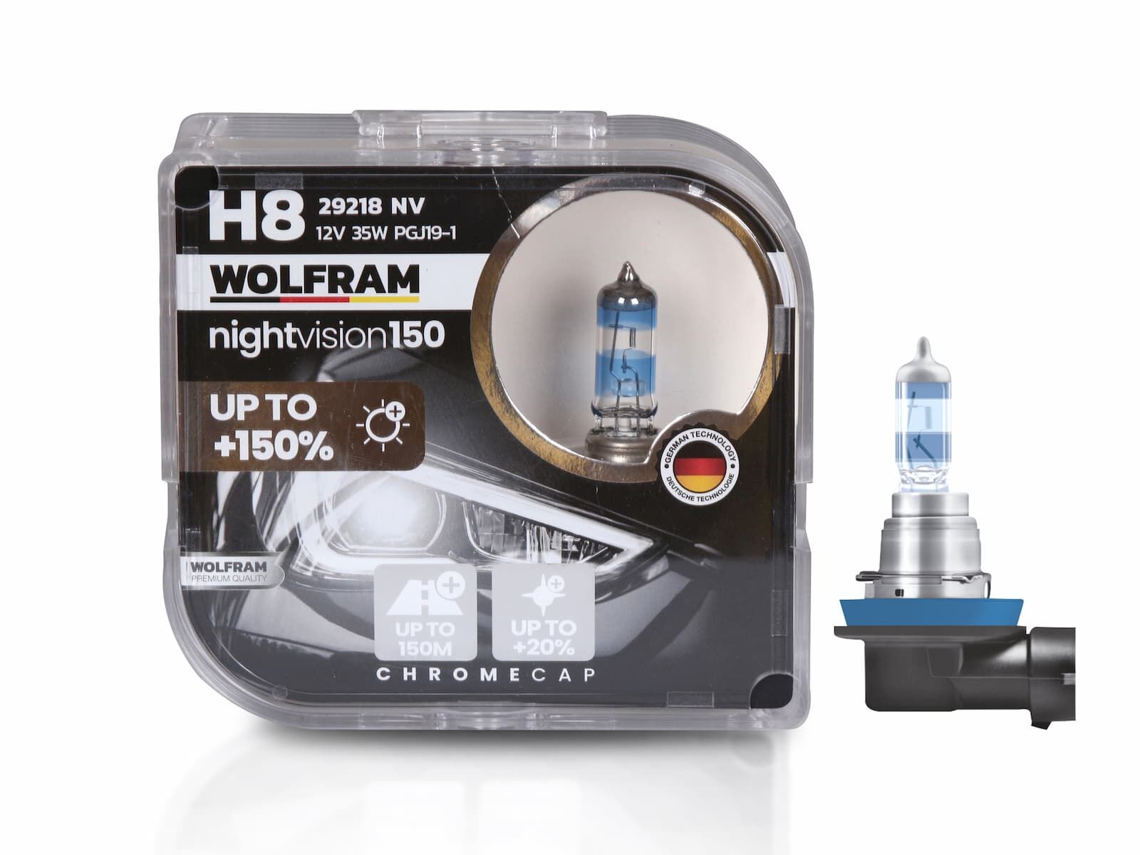 H8 Halojen Ampul NV +%150 Fazla Işık ve %20 Beyaz Işık 12V 35W 29218NV