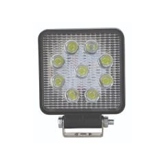 Led Kare Çalışma Lambası 9 Led Beyaz Işık + Kırmızı Stop Fonksiyonlu 10/30V E-Belgeli 27+6W 31903