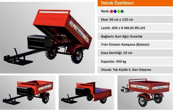 Demiray Manuel Damperli 3 Kapak Açılır Çapa Makinesi Romorku