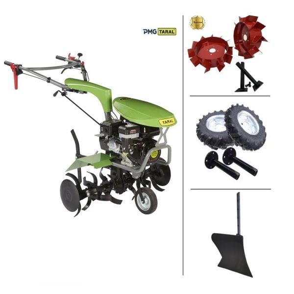 Taral 210 M 7 HP Benzinli Çapa Makinası + Demir Teker+Teker Takımı+Pulluk
