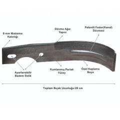 Demiray Federli Tüm Dizel Çapa Makinalarına Uyumlu Çapa Bıçağı Takımı (26 CM - 24 ADET)