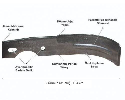 Demiray Federli Taral Benzinli Çapa Makinası Çapa Bıçağı Takımı (24 CM - 24 ADET)