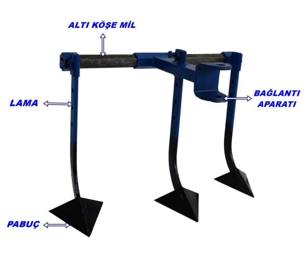 Bartech Benzinli Çapa Makinalarına Uyumlu Demiray 3'lü Kazayak Aparatı