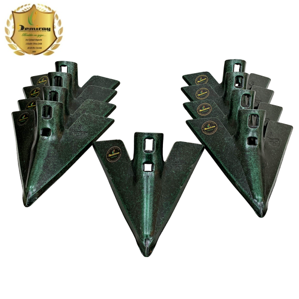 7 MM Demiray Çelik 9 Adet Kültivatör Pabucu (27 CM) - Kazayağı Pabucu (Yeşil)