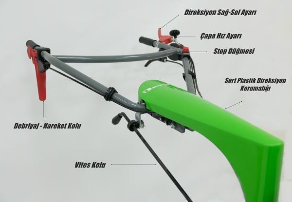 Taral 310M Benzinli Çapa Makinesi 3+1 Vites-Teker Takımı - Tekli Pulluk
