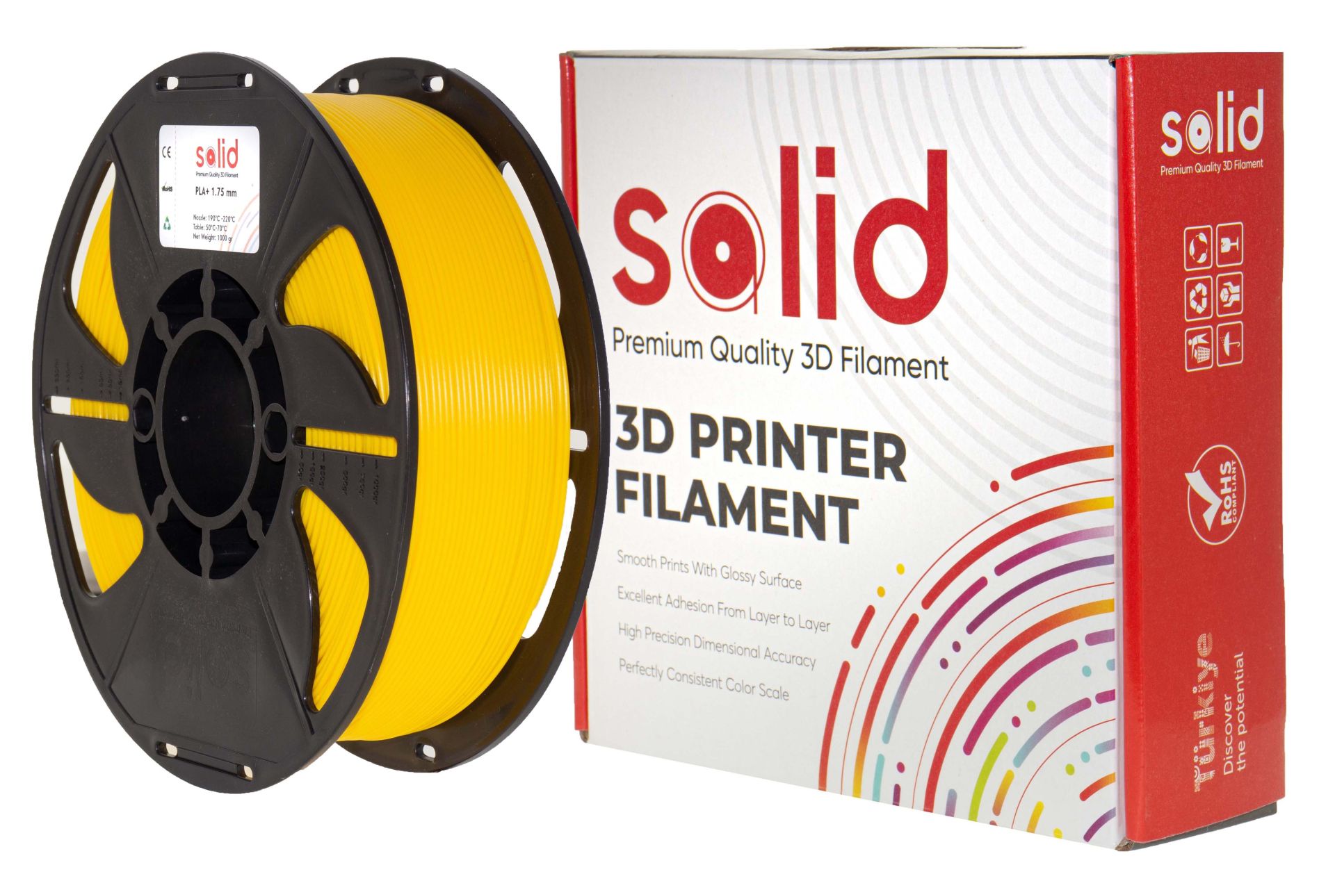 Solid Filament PLA Plus 1.75mm Sarı 1Kg