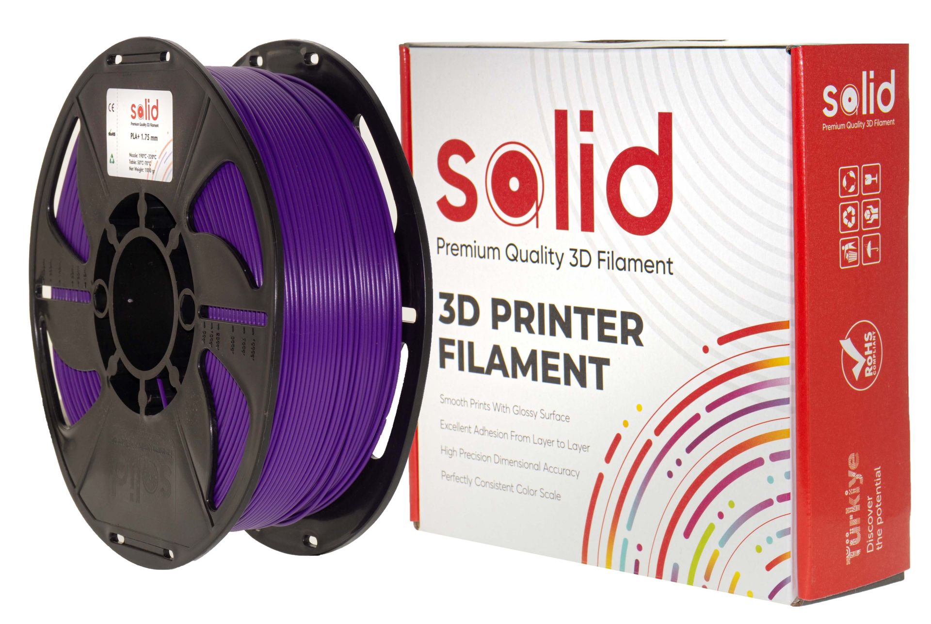 Solid Filament PLA Plus 1.75mm Mor 1Kg